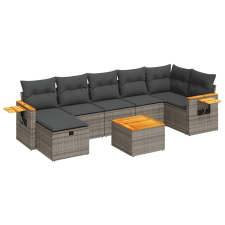 vidaXL 8 részes szürke polyrattan kerti ülőgarnitúra párnákkal (3325994) kerti bútor