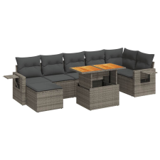 vidaXL 8 részes szürke polyrattan kerti ülőgarnitúra párnákkal (3327182) kerti bútor