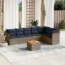 vidaXL 8 részes szürke polyrattan kerti ülőgarnitúra párnával kerti bútor