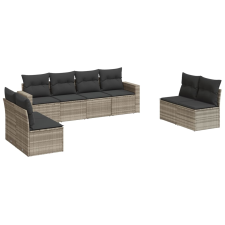 vidaXL 8 részes világosszürke polyrattan kerti ülőgarnitúra párnával (3251189) kerti bútor