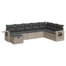 vidaXL 8 részes világosszürke polyrattan kerti ülőgarnitúra párnával (3325538) kerti bútor