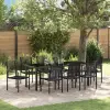 vidaXL 9 darabos kerti étkező szett fekete PVC rattan