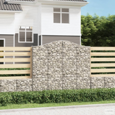 vidaXL 9 db íves horganyzott vas gabion kosár 200x30x180/200 cm kerti tárolás