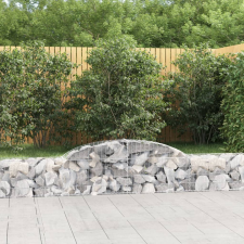 vidaXL 9 db íves horganyzott vas gabion kosár 300x30x40/60 cm kerti tárolás