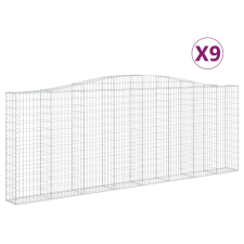 vidaXL 9 db íves horganyzott vas gabion kosár 400x30x140/160 cm (3145859) kerti tárolás