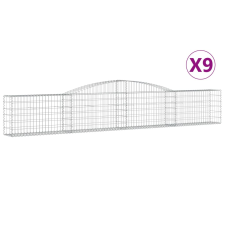 vidaXL 9 db íves horganyzott vas gabion kosár 400x30x60/80 cm (3146847) kerti tárolás