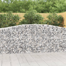 vidaXL 9 db íves horganyzott vas gabion kosár 400x50x100/120 cm kerti tárolás