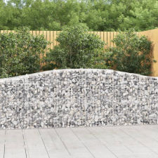 vidaXL 9 db íves horganyzott vas gabion kosár 400x50x80/100 cm bútor