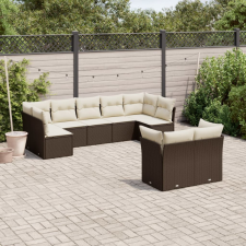 vidaXL 9-részes barna polyrattan kerti ülőgarnitúra párnákkal kerti bútor