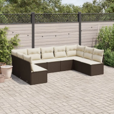 vidaXL 9-részes barna polyrattan kerti ülőgarnitúra párnákkal kerti bútor