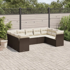 vidaXL 9-részes barna polyrattan kerti ülőgarnitúra párnákkal kerti bútor