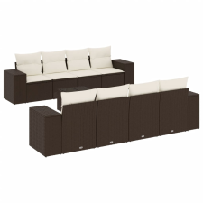 vidaXL 9 részes barna polyrattan kerti ülőgarnitúra párnákkal (3222352) kerti bútor