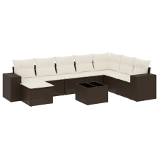 vidaXL 9 részes barna polyrattan kerti ülőgarnitúra párnákkal (3222972) kerti bútor