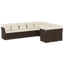 vidaXL 9-részes barna polyrattan kerti ülőgarnitúra párnákkal (3250012) kerti bútor