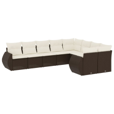 vidaXL 9 részes barna polyrattan kerti ülőgarnitúra párnákkal (3254180) kerti bútor
