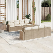 vidaXL 9-részes bézs polyrattan kerti ülőgarnitúra párnákkal kerti bútor