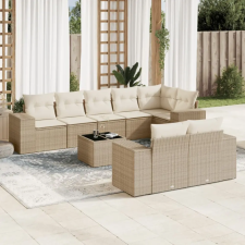 vidaXL 9-részes bézs polyrattan kerti ülőgarnitúra párnákkal kerti bútor