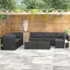 vidaXL 9-részes fekete polyrattan kerti társalgószett párnákkal