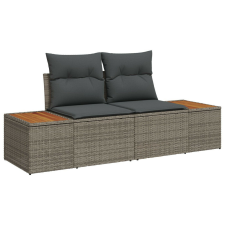 vidaXL 9 Részes Kerti Sofa Szett Párnákkal Szürke Poli Rattan kerti bútor
