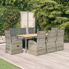 vidaXL 9-részes szürke polyrattan kerti ülőgarnitúra párnákkal kerti bútor