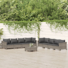 vidaXL 9 részes szürke polyrattan kerti ülőgarnitúra párnákkal kerti bútor