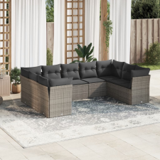 vidaXL 9-részes szürke polyrattan kerti ülőgarnitúra párnákkal kerti bútor