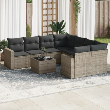 vidaXL 9-részes szürke polyrattan kerti ülőgarnitúra párnákkal kerti bútor
