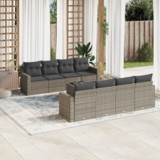 vidaXL 9-részes szürke polyrattan kerti ülőgarnitúra párnákkal kerti bútor