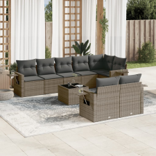 vidaXL 9-részes szürke polyrattan kerti ülőgarnitúra párnákkal kerti bútor