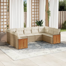 vidaXL 9-részes szürke polyrattan kerti ülőgarnitúra párnákkal kerti bútor