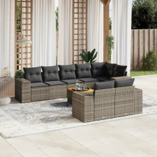 vidaXL 9-részes szürke polyrattan kerti ülőgarnitúra párnákkal kerti bútor