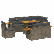 vidaXL 9 részes szürke polyrattan kerti ülőgarnitúra párnákkal kerti bútor