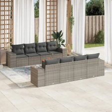 vidaXL 9-részes szürke polyrattan kerti ülőgarnitúra párnákkal kerti bútor