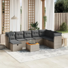 vidaXL 9-részes szürke polyrattan kerti ülőgarnitúra párnákkal