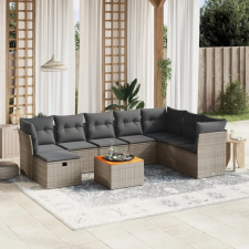 vidaXL 9-részes szürke polyrattan kerti ülőgarnitúra párnákkal kerti bútor