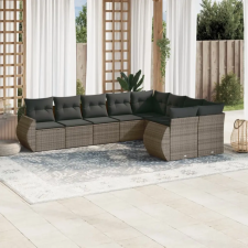vidaXL 9-részes szürke polyrattan kerti ülőgarnitúra párnákkal kerti bútor