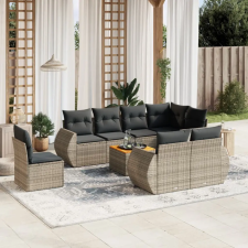 vidaXL 9-részes szürke polyrattan kerti ülőgarnitúra párnákkal kerti bútor