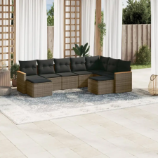 vidaXL 9-részes szürke polyrattan kerti ülőgarnitúra párnákkal kerti bútor