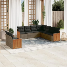 vidaXL 9-részes szürke polyrattan kerti ülőgarnitúra párnákkal kerti bútor