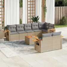 vidaXL 9-részes szürke polyrattan kerti ülőgarnitúra párnákkal kerti bútor