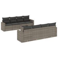 vidaXL 9-részes szürke polyrattan kerti ülőgarnitúra párnákkal (3218740) kerti bútor