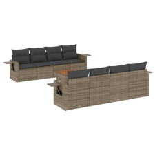 vidaXL 9-részes szürke polyrattan kerti ülőgarnitúra párnákkal (3224485) kerti bútor
