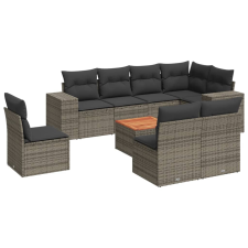vidaXL 9-részes szürke polyrattan kerti ülőgarnitúra párnákkal (3225486) kerti bútor