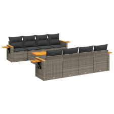 vidaXL 9-részes szürke polyrattan kerti ülőgarnitúra párnákkal (3226662) kerti bútor