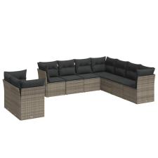 vidaXL 9-részes szürke polyrattan kerti ülőgarnitúra párnákkal (3249679) kerti bútor