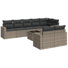 vidaXL 9-részes szürke polyrattan kerti ülőgarnitúra párnákkal (3251567) kerti bútor