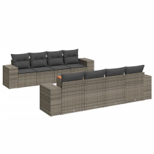 vidaXL 9-részes szürke polyrattan kerti ülőgarnitúra párnákkal (3257698) kerti bútor