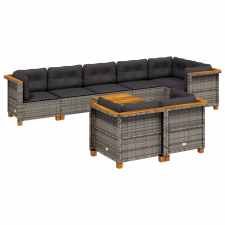 vidaXL 9 részes szürke polyrattan kerti ülőgarnitúra párnákkal (3261894) kerti bútor