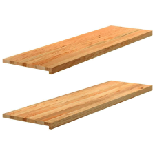 vidaXL ablakpárkányok 2 db világosbarna 140x40x2 cm tömör fa tölgyfa lakástextília