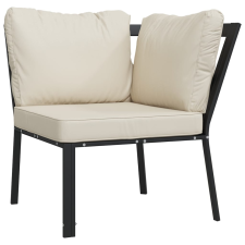 vidaXL acél kerti szék homokszínű párnákkal 76 x 76 x 79 cm (362724) kerti bútor